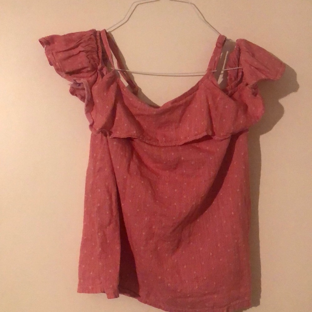 Girl’s Old Navy Red/White Off Shoulder Shirt